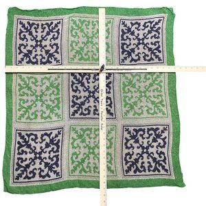 Vintage Baar & Beards Inc. Rare 100% Vinal Hand Rolled Patterned Scarf 29” x 31”